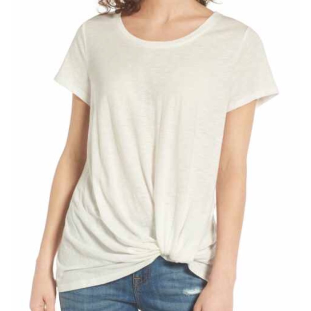 White scrunch t shirt